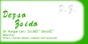 dezso zsido business card